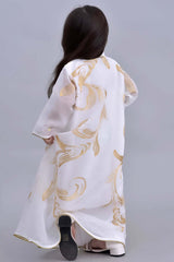 Girls' oriental galabiya, embroidered with a white and gold veil