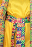 Girls' jalabiya, two pieces, embroidered with a yellow belt 