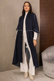Bohemian sweater coat with cardigan sleeves, navy blue 