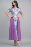 Mauve color wavy sequin dress with pleats