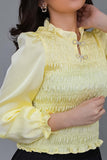 Yellow satin blouse
