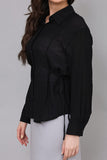 Black tie waist shirt 