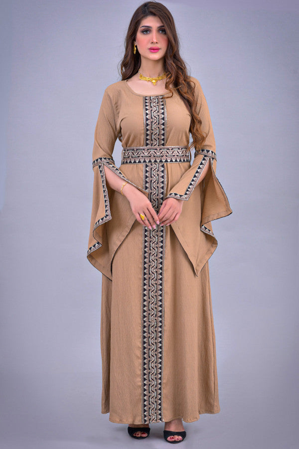 Soft robe with beige belt