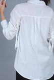 Polo shirt with drawstring, white 