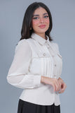 Beige pleated georgette shirt 