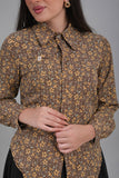 Brown georgette shirt 