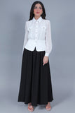 White georgette pleated shirt 