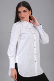 White plain button-down collar shirt 