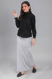 Black georgette shirt with ruffle collar 