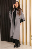Bohemian sweater coat with cardigan sleeves, gray 