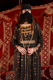 Jalabiya with a traditional design with a black bisht 