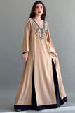 Jalabiya embroidered with sugar cut, beige color