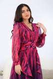 Fuchsia ruffled maxi dress