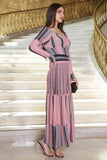 Pink heart neck maxi dress 