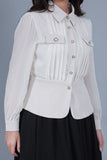 Beige pleated georgette shirt 