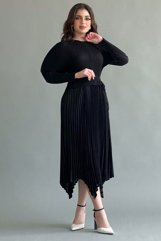 Pleated midi dress