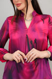 Two-piece set of pants and blouse, fuchsia color