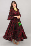 Galabiya Shalki, style of gala dress, burgundy color 