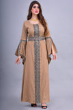 Soft robe with beige belt