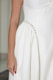 Midi dress with pleated edges, white 