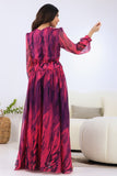 Fuchsia ruffled maxi dress