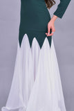 Two-tone sugar evening dress, olive color