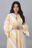 Moroccan galabiya with Islamic patterns, yellow