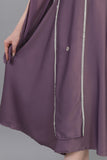 Satin cape dress with shawl shoulder design, mauve color