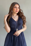 Elegant evening dress, navy blue