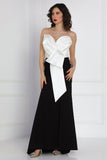 Evening dress with split design, white