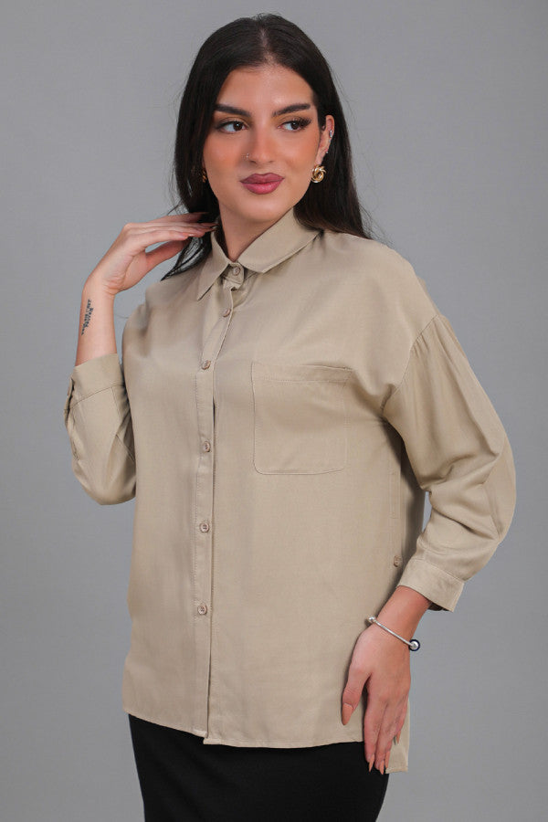 Beige button-up shirt 