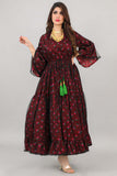 Galabiya Shalki, style of gala dress, burgundy color 