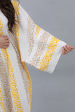 Moroccan galabiya with Islamic patterns, yellow