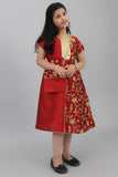 Girls' Shantoun robe, embroidered with golden threads, red 