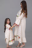 Linen robe embroidered and decorated with colorful tassels 