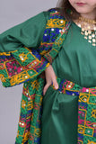 Girls' jalabiya, two pieces, embroidered with a green belt 