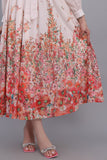 فستان كلوش بطبعات ازهار  لون اورنج