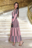 Pink heart neck maxi dress 