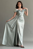 V-neck bodycon evening dress, Tiffany color