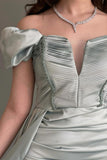 V-neck bodycon evening dress, Tiffany color